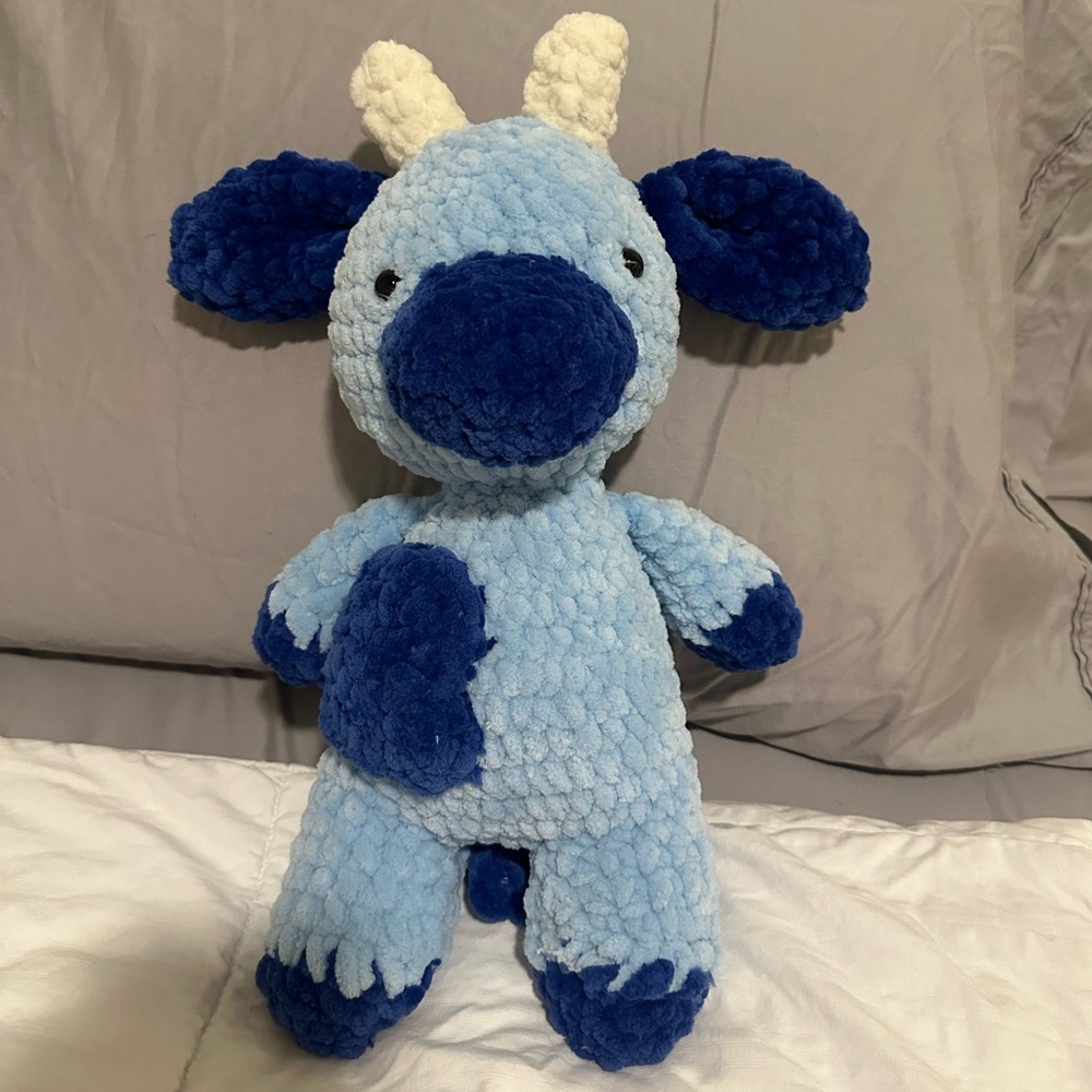 Blueberry Cow Handmade Amigurumi Soft Crochet Stuffed Animal